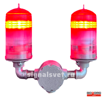 Сдвоенный 2хЗОМ 48 LED бесцветный поликарбонат, внешний вид