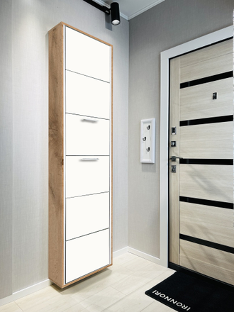 Обувница Айрон-6 Лайт (фасад стекло Белое)