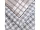 Комплект постельного белья Евро сатин простынь на резинке с одеялом покрывалом рисунок серо-синяя Клетка OBR107
