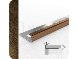 Профиль окантовочный для плитки Лука К 10НСВ(304).2700.004 Вибрация бронза