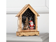 Новогодний сувенир с подсветкой  «Дом с Дедом Морозом» 12 × 17 × 4 см, дерево