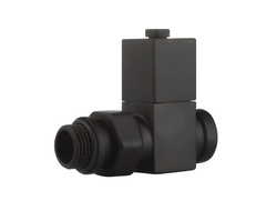 Набор дизайн-вентилей Royal Thermo CUBE, прямой (чёрный) 1/2"