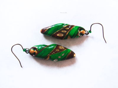 "Шивали, весенняя принцесса", серьги-капли из фарфора