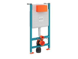 Комплект: подвесной безободковый унитаз Vitra Mia Round, с сиденьем с микролифтом, инсталляцией и кнопкой Root Round, хром глянцевый 9873B003-7201