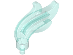 Minifigure, Plume Feather Triple Compact / Flame / Water with Small Pin, Trans-Light Blue (64647 / 6145862 / 6326099)