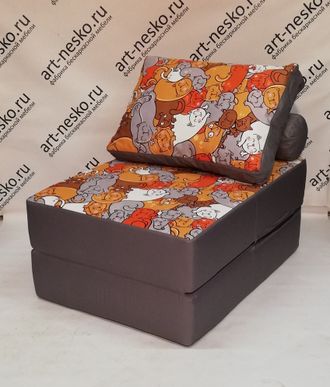 кресло-кровать 700мм Котики беж/Дюспо серый