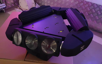 Мощный заливной стробоскоп с лазером LED Beam Spider 9x10W HOTU HT-9800