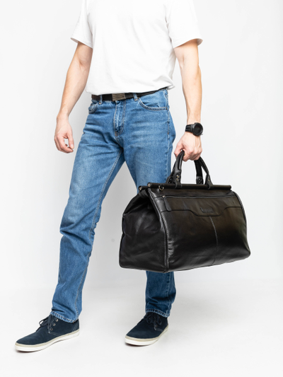 Кожаный саквояж Otranto black (арт. 4006-01)