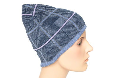 Женский вязаный головной убор в клетку Италия Вицио