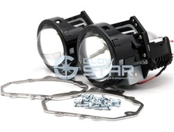 Набор Bi-Led линз Mitsubishi Pajero 4 (2006 - 2014) Aozoom A3+ New с переходными рамками (ремкомплект)