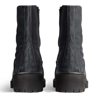 Balenciaga Stomper Boot Cotton Canvas Black