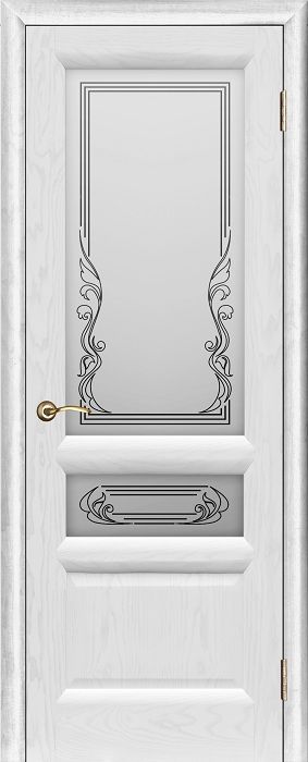Межкомнатная дверь "Валенсия-2" ясень жемчуг (стекло)