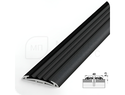 Порог противоскользящий Лука ПС 08-1.2700.15 Черный с черной ПВХ вставкой