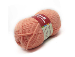 Пряжа Подмосковная для вязания 50% шерсть, 50% акрил. Длина нити и вес: Моток 100 грамм, 250 метров  цвет   189 Персик