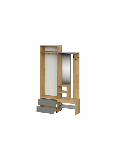 Абрау вешалка с зеркалом прихожая Дуб золотой/Графит