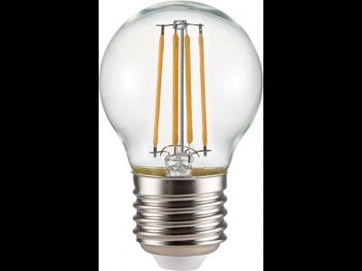 Светодиодная лампа Ecola шар G45 E27 7W 2700K 2K прозр. 68х45 филамент (нитевидная) 360° Premium N7PW70ELC