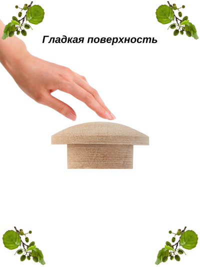 Заглушки на отверстие ø10, ольха. Гладкая поверхность.