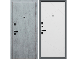 Дверь входная Дуэт Б с белой панелью