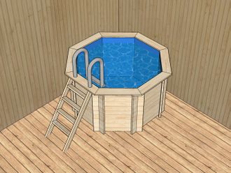 Деревянный бассейн (купель) круглый 2,03 х 2,03 м глубина 130 см
