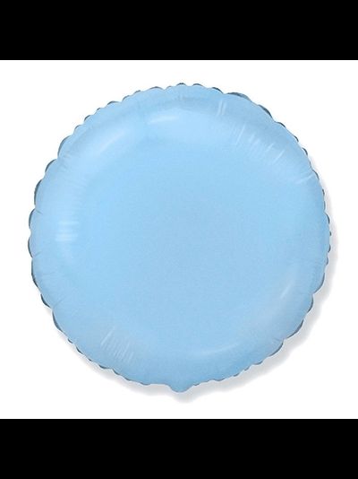 Шар фольгированный с гелием "Круг" нежно-голубой 45см к