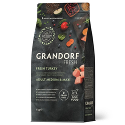 Grandorf Fresh сухой корм для собак средних и крупных пород с индейкой и бататом, 1 кг