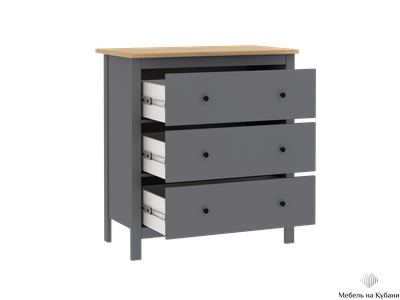 2.08.02.020.15 САГА комод 3 ящика серый/ясень