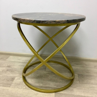Журнальный столик со столешницей из гранита Lava Oro (500x500x500 мм, цвет подстолья золото)