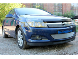 Защита радиатора Opel Astra H (рестайлинг) 2006-2015 (hb 5d, sedan, sw) chrome верх