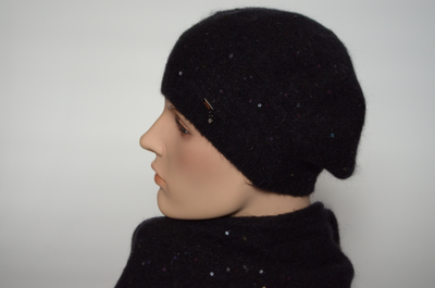 Черный берет и шарф Vizio Италия 6943 фото