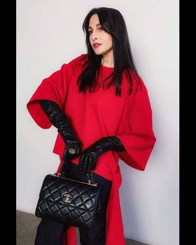 Футболка женская из джерси пунто милано (красный)