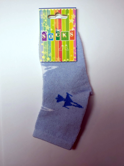 Носки Детские с рисунком «Самолеты», арт 1147 голубой