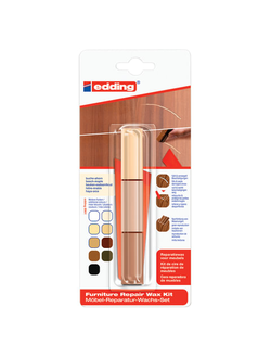 Воск для ремонта мебели EDDING 8901, набор 3 шт., бук-клен (3 оттенка), шпатель, блистер, E-8901/3-B/611