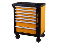 Тележка инструментальная, 7 выдвижных ящиков, черная TOLSEN TT80317