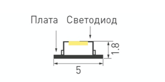 Узкие 5мм лента Arlight RT 2-5000 12V (3528, 120 LED/m, LUX)