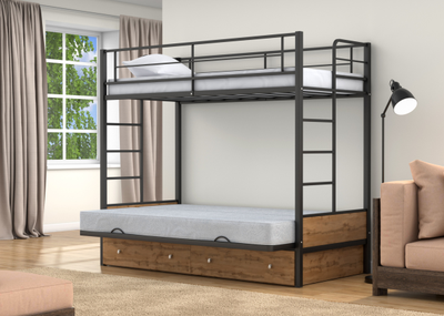 Двухъярусная кровать-диван Дакар 1 Черный (вставки дуб крафт табак) фото 7