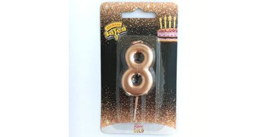 Свеча -цифра  Розовое золото