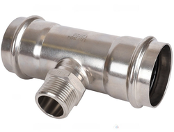 Тройник-переходник ROMMER ВПр-НР, 54х1, из нержавеющей стали прессовой