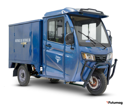 Грузовой электротрицикл Rutrike КАРГО Кабина Дуал NEXT 72V 2000W синий