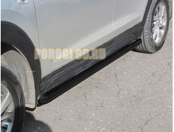 Защита порогов d57 труба черная для Hyundai TUCSON (2018-2021)