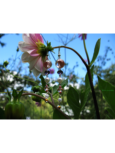 Красивые длинные серьги "Хрустальная роса"