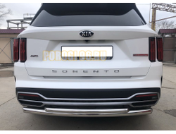 Защита заднего бампера двойная d60/42 для Kia Sorento 2020-