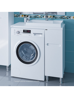 Раковина над стиральной машиной Санта Юпитер 90х50 с напольной тумбой Лондон 29 R