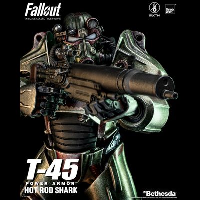 Силовая броня Т-45 (серия Fallout) - Коллекционная фигурка 1/6 Fallout T-45 Hot Rod Shark Power Armor (3Z07740W0) - Threezero