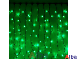 Занавес 2*1.5 м, ЗЕЛЕНЫЙ, IP54, постоянное свечение