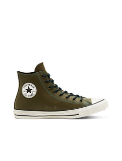 Кеды Converse All Star Tumbled кожаные зеленые высокие 165957C