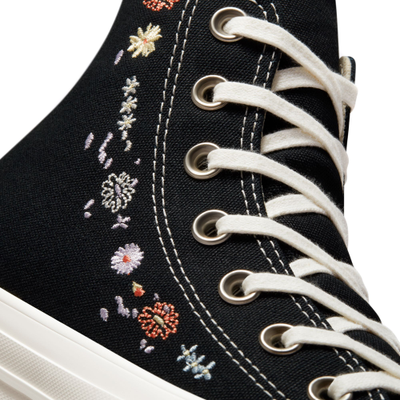 Кеды Converse Chuck Taylor All Star черные высокие с вышивкой