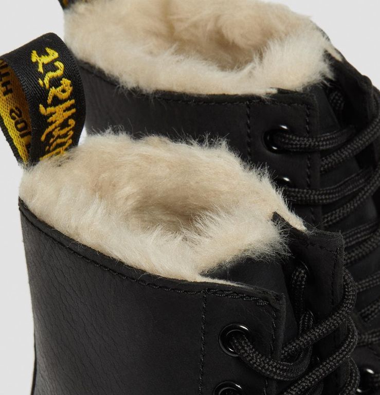 Dr Martens SERENA черные с белым мехом женские