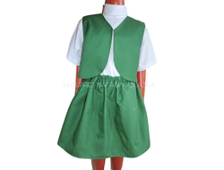 Танцевальный костюм для девочки зеленого цвета (на рост 116-122 см) ткань хб