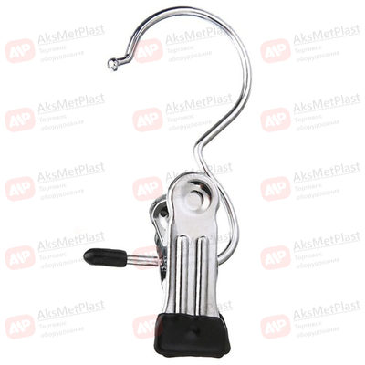 A021 Крючок-прищепка металлическая большая цвет: черный