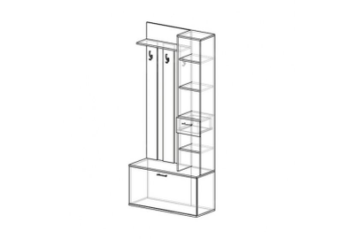 НИКА ВЗ910 Вешалка с зеркалом Дуб Венге-Сосна Лоредо